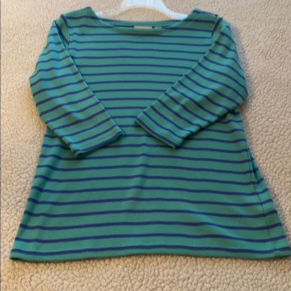 EUC - LL Bean 100% cotton 3/4 sleeve top